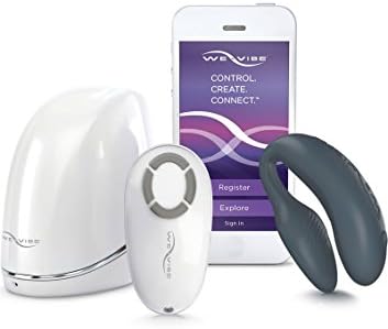 We Vibe 4 Plus Slate - Most Advanced Couples Massager Bundle with 2 Facial Masks and 1 Pack Facial Blotting Tissue