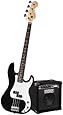 Fender Squier P Bass Pack with Rumble 15 Amp  - Black