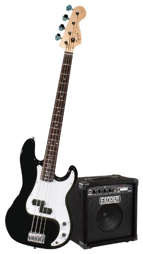 Squier by Fender Stop Dreaming-Start Playing Set Affinity P Bass w Rumble 15 Amp Black