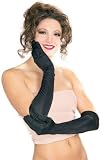 Adult Long Black Nylon Gloves