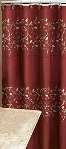 Popular Bath Aubery Shower Curtain, Burgundy 72.00" x 70.00"