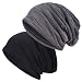 EINSKEY Men Slouchy Beanie Hat 2-Pack Thin Summer Skull Cap Hollow Oversized Baggy Multipurpose Headwear
