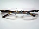 Tag Heuer - Authentic Tag Heuer 8104 002 Ruthenium Frame Yellow Tortoise Temples Rimless Eyeglasses 56mm Eyewear