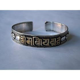 Bracelet, Buddhist Mantra; Silver