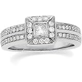 14K White Gold Diamond Engagement Ring - 0.50 Ct.