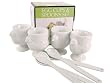 RSVP 8 Piece Egg Cup & Spoon Set for Soft Boiled Eggs