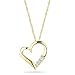 10k Yellow Gold 3-Stone Diamond Heart Pendant (1/10 cttw, I-J Color, I2-I3 Clarity), 18"