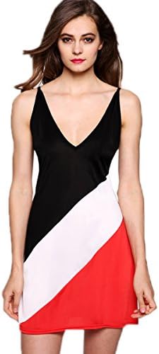 Finejo Women's Fashion Sleeveless V-Neck Sexy Slim Dress