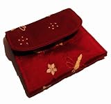 In Handbag Heaven Beautiful & Unusual Satin, Embroidered Credit Card Holder, Business Card Holder or Wallet - Deep Red - Free P&P