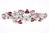 Flower Fashion Pearls with Pink leaf Hair Barrette