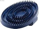 Rubber curry comb, navy, wide handloop, length 15cm, width 9,5cm