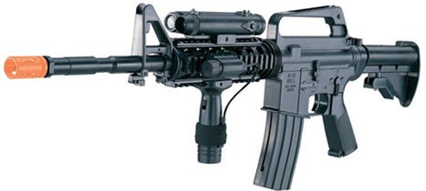 M16-A4 Airsoft Rifle  LED illuminator, laser 