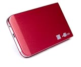 Sunwire - 2.5 HDD SATA Enclosure USB 2.0 For Laptop Hard Drives - XP/VISTA/WIN-7/MAC - Red