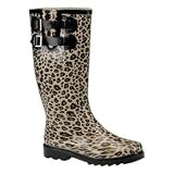 Chooka Women's Cheetah Dual Buckle Rain Boot,Cheetah,10 M US