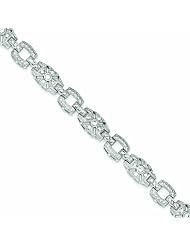 Genuine .925 Sterling Silver Vintage Style Cz Bracelet . 100% Satisfaction Guaranteed.