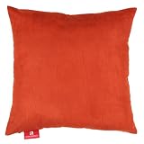 Seven Comforts Premium Decorative Throw Pillow - 18 x 18 x 6, Printed Microsuede - Spicy Orange