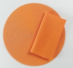 TAG Round Woven Orange Placemat