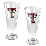 Texas Tech Red Raiders 2pc 19oz Pilsner Glass Set NCAA College Athletics