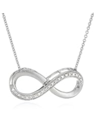 Sterling Silver Diamond-Accented Infinity Pendant Necklace (0.05 cttw, I-J Color, I2-I3 Clarity), 17"
