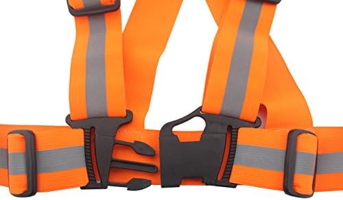 SySrion Reflective Running Vest Harness Perfect for Jogging Cycling Biking Walking. Safety for Men and Women - Lightweight Durable Elastic Reflective Belt Provides High Visibility for Runners At Night. Easily Adjustable. Fits Comfortably and Securely Over Sports Gear and Clothing - Reflective Vest, Reflective Belt Vest, Reflective Running Vest, Cycling Vest, Safety Vest (Orange, M)