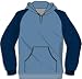Fruit of the Loom two tone baseball hooded sweatshirt Steel Blue and Deep Navy XXL (47-49 inch chest)