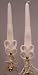 Carved Tapers with Gold Boot Charms, Ivory