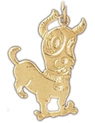 Dazzlers Solid 14k Gold Schnauzer Dog Charm Pendant Available in three colors from jewelsberry (weights: 1.1 grams only)