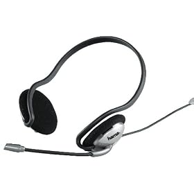 Hama - Casque-Micro multim�dia - Behind Neck ( derri�re le cou ) - Jack 3,5mm - micro mont� sur flexible - Couleur silver - Pour la reconnaissance vocale - VoIP - Visio/T�l� conf�rence