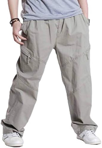 Miaokalin Men's Spring Casual Plus Size Hip-hop Pants 6XL Gray1