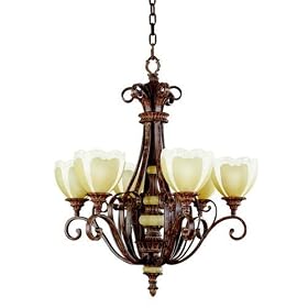 Kichler 1035APC Kichler Crosswell Ceiling Chandelier Aged Pecan