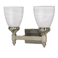 Nuvo Lighting 60/467 Triumph 2-Light Vanity with Alabaster Glass Shade, Brushed Nickel