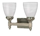 Nuvo Lighting 60/467 Triumph 2-Light Vanity with Alabaster Glass Shade, Brushed Nickel