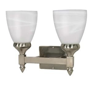 Nuvo Lighting 60 467 Triumph 2-Light Vanity with Alabaster Glass Shade, Brushed Nickel by 