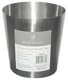 BRUSHED STAINLESS STEEL 0.8GAL OVAL TRASH CAN