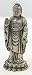 Standing Buddha Pose of Dispelling Fear Statue - Pewter Over Bronze