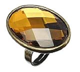 Primrose Hill R2564 Topaz Glass Large Oval Adjustable Ring