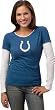 Indianapolis Colts Women's Blue Logo Premier Too Long Sleeve Layered Tissue T-Shirt