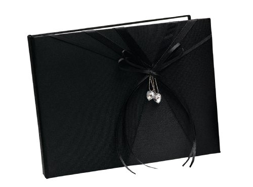 Hortense B. Hewitt Wedding Accessories, Guest Book, Hearts Desire, Black, 7.5-Inches x 5.75-Inches