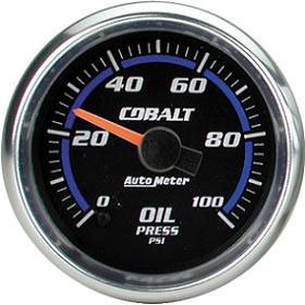 Autometer (6127) Cobalt Oil Pressure Gauges - (2 1/16) Short Sweep Electric (0-100 PSI) - Oil pressure gauges include 1/8 NPT Sender and 1/4 NPT Fitting