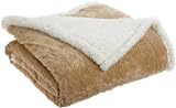 Northpoint Cuddly Regal Microsherpa Throw, Ivory