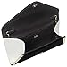b.m.c BMC Womens PU Leather White Accent Envelope Clutch w/Detachable Shoulder Chain