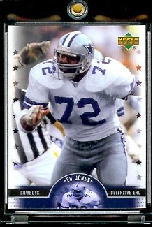 2005 Upper Deck Legends Ed Jones Dallas Cowboys Football Card #10 - Mint Condition - In Protective Display Case !!