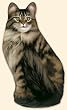 Ah Long-haired Tabby Cat Doorstop &copy; Adeline Halvorson
