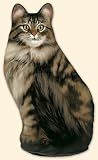 Ah Long-haired Tabby Cat Doorstop &copy; Adeline Halvorson
