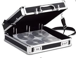 Vaultz Locking Media Binder, 200 CD/DVD Capacity, Black with Chrome Accents, 14 x 4.5 x 12.75 Inches (VZ01076)