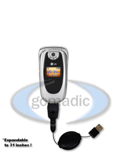 LG VI-125 Retractable Power Hot Sync and Charge USB Data Cable w/ Tip Exchange - Gomadic Brand