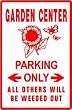 GARDEN CENTER PARKING flowers lawn hobby sign