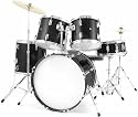 Bridgecraft 5 Pc Drum Set with Cymbals - Black