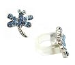 Cell Phone Charm - C24 - Antennae Jewelry - Crystal Dragonfly ~ Lt. Sapphire