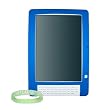 Amazon Kindle DX E-Book Reader Silicone Skin Rubber Cover ( BLUE ) + Vangoddy tm, Live*Laugh*Love wrist band!!!